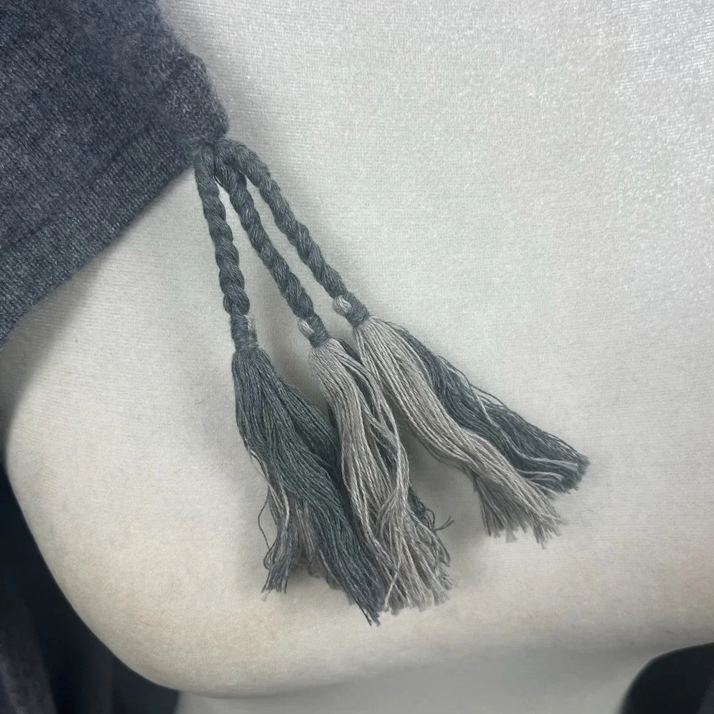 Johnny Was Cashmere Wrap Womens Gray Scarf Tassel Boho Shawl Oversized Cozy